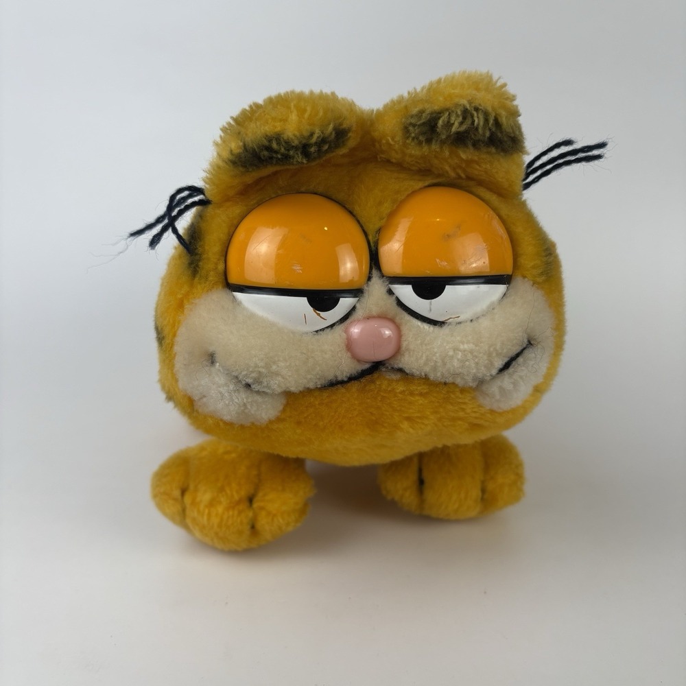 Vintage 1981 Garfield Plush Cat Stuffed Animal Large Plastic Eyes 80s Toy